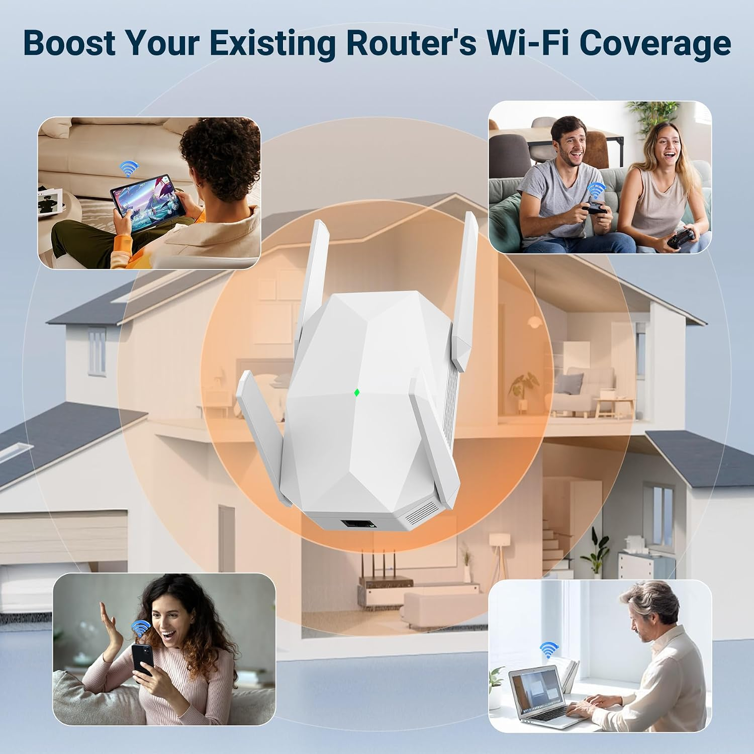 ConnectSphere Wifi 6 Extender Signal Booster, Multi-Link Connectivity Internet Extender Wifi Booster - Image 6