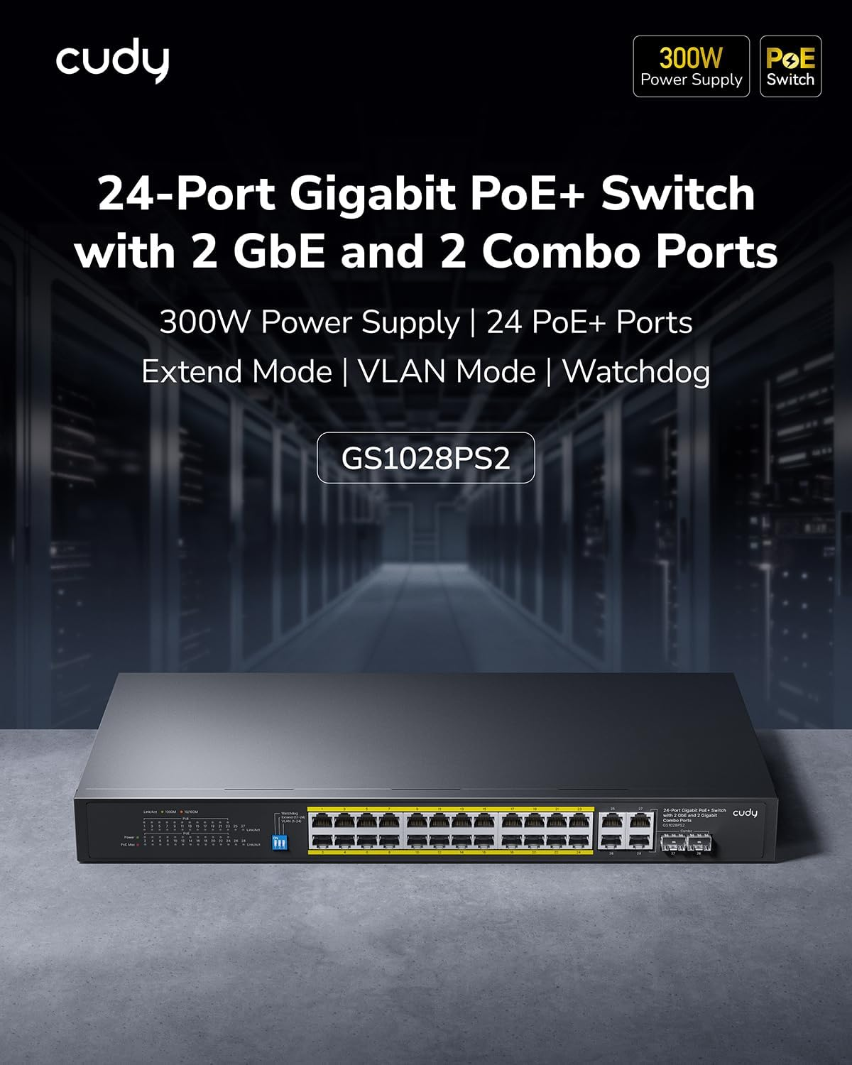 24-Port Gigabit PoE+ Ethernet Network Switch - Image 2