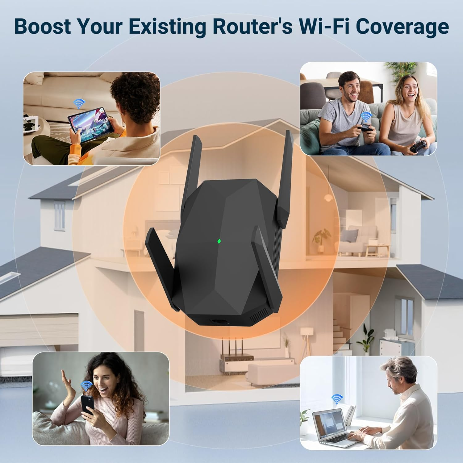 ConnectSphere Wifi 6 Extender Signal Booster, Multi-Link Connectivity Internet Extender Wifi Booster - Image 6